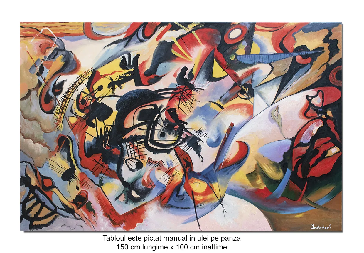 Tablou GIGANT abstract - Composition VII - 150x100cm ulei pe panza, reproducere Wassily Kandinsky