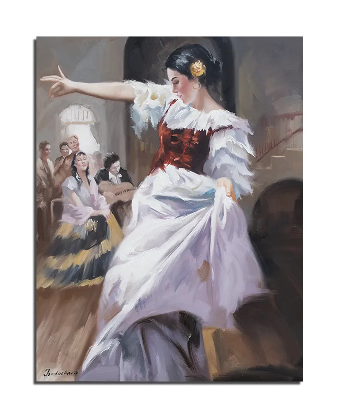 Tablou pictat manual, Flamenco de Andalucia (4) - 90x70cm ulei pe panza, Magistral