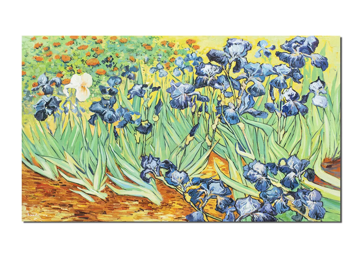 Tablou pictat manual, Irisi la Saint-Remy - 120x70cm ulei pe panza, reproducere Vincent van Gogh (2)