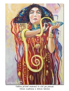 Medicine & Hygeia - 70x50cm ulei pe panza, repro Gustav Klimt