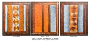 Trio abstract nr.10 - tablou 3 piese a cate 60x50cm, modern