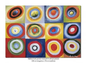 Cercuri concentrice - 100x70cm ulei pe panza, reproducere Wassily Kandinsky