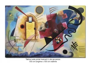 Tablou GIGANT abstract - Yellow-Red-Blue - 150x100cm ulei pe panza, reproducere Wassily Kandinsky