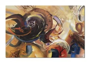 Tablou pictat manual GIGANT abstract - Fantezie - 150x100cm ulei pe panza, Spectaculos!