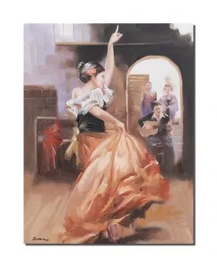 Tablou living pictat manual - Flamenco de Andalucia (5) - 90x70cm ulei pe panza de in, Magistral!