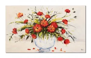 Tablou pictat manual tliving, dormitor - Poezia florilor (2) - 100x60cm ulei panza in cutit, efect 3D, Magnific