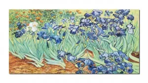 Tablou pictat manual, Irisi la Saint-Remy - 120x60cm ulei pe panza, reproducere Vincent van Gogh