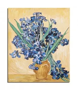 Tablou pictat manual, Vaza cu irisi, 60x50cm ulei pe panza, reproducere Vincent van Gogh