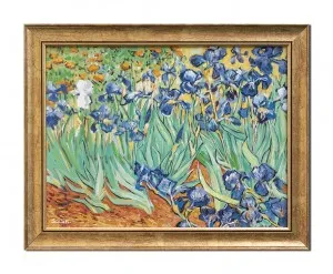 Tablou celebru inramat pictat manual, Irisi la Saint-Remy, 45x35cm ulei pe panza reproducere Vincent van Gogh