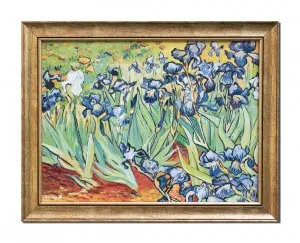 Tablou celebru inramat pictat manual, Irisi la Saint-Remy - 45x35cm ulei pe panza reproducere Vincent van Gogh
