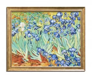 Tablou celebru inramat pictat manual, Irisi la Saint-Remy - 55x45cm ulei pe panza reproducere Vincent van Gogh