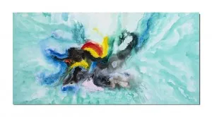 Tablou abstract GIGANT pictat manual - Vortex - 140x70cm ulei pe panza, Spectaculos!