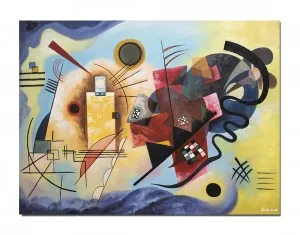 Tablou GIGANT abstract pictat manual - Yellow-Red-Blue - 120x90cm ulei pe panza, reproducere Wassily Kandinsky