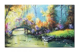 Tablou pictat manual - Podul japonez (2) - 100x60cm ulei pe panza, repro Claude Monet