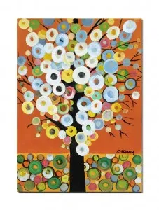 Tablou pictat manual, Copacul vietii, 70x50cm ulei pe panza