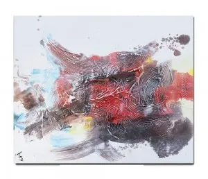 Tablou abstract pictat manual, Fantezie in abstract 16, 60x50cm ulei pe panza in relief efect 3D
