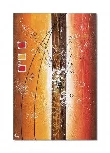 Tablou abstract pictat manual living, birou, Fantezie in abstract 4, 90x60cm ulei pe panza