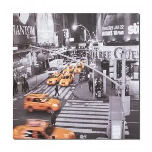 Tablou canvas, New York, Yellow cab, 80x80cm, gata de agatat pe perete