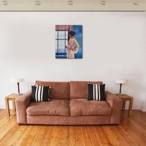Baby, bye bye - tablou pictat manual ulei pe panza - repro Jack Vettriano, 60x48cm. Poza 71803