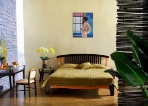 Baby, bye bye - tablou pictat manual ulei pe panza - repro Jack Vettriano, 60x48cm. Poza 71804