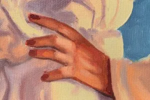 Baby, bye bye - tablou pictat manual ulei pe panza - repro Jack Vettriano, 60x48cm. Poza 71808